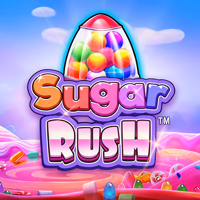 Sugar Rush slot machine with sweet treats and cluster pay mechanics